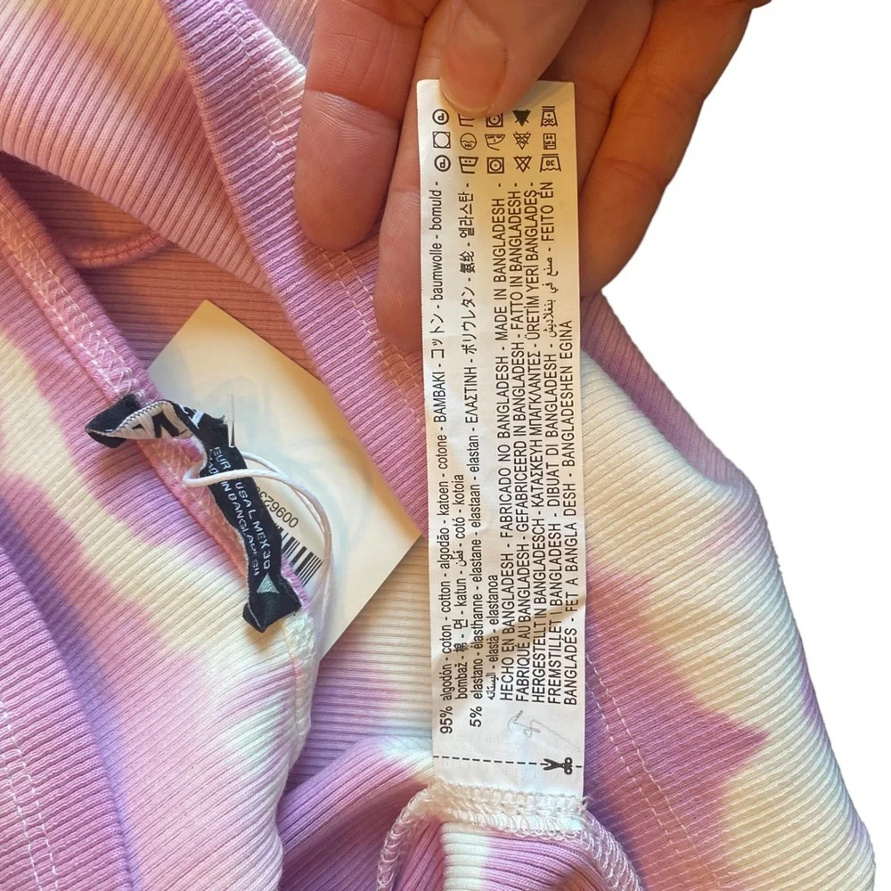 Zara Lavender and White Tie Dye Cropped Tank Top
